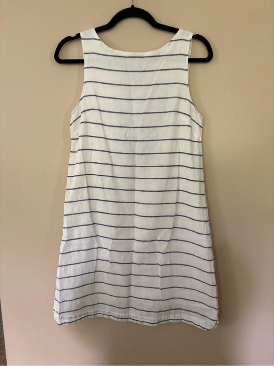beachlunchlounge Dresses & Skirts - Beachlunchlounge Alina Striped Linen Blend Shift Dress XS Blue White Lined